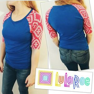 💥LulaRoe Blue and Pink Top Shirt Small